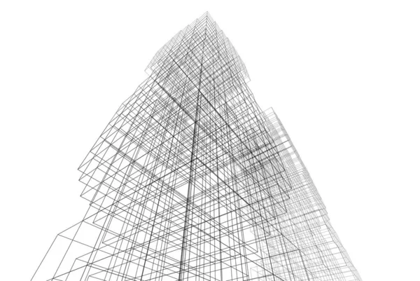 Abstract Tapet Arhitectural Zgârie Nori Design Fundal Concept Digital — Fotografie, imagine de stoc