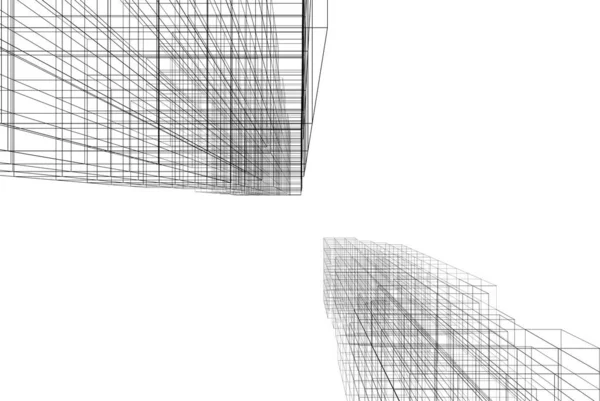 Abstrakcyjny Projekt Tapety Architektonicznej Drapacze Chmur Cyfrowe Tło Koncepcyjne — Zdjęcie stockowe