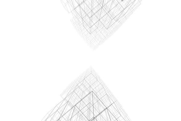 Αφηρημένη Αρχιτεκτονική Ταπετσαρία Ουρανοξύστες Σχεδιασμό Ψηφιακή Έννοια Φόντο — Φωτογραφία Αρχείου