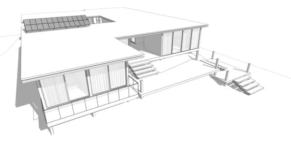 House Villa Concept Sketch Illustration — Stock Photo, Image