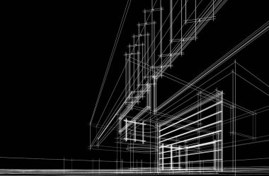 Ev, villa konsepti çizimi 3D illüstrasyon