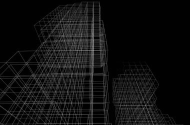 soyut mimari duvar kağıdı gökdelenler tasarım, dijital konsept arkaplan