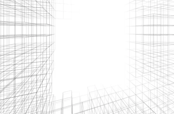 Абстрактний Архітектурний Дизайн Шпалер Хмарочосів Цифровий Концепт Фон — стокове фото