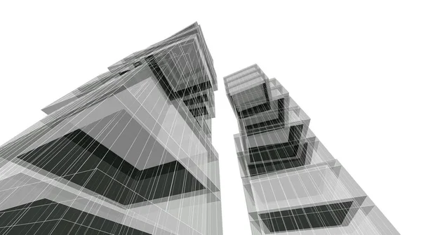 Sfondo Astratto Futuristico Design Grafico Moderno Business Disegno Grattacieli Carta — Foto Stock