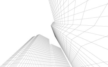 soyut mimari duvar kağıdı gökdelenler tasarım, dijital konsept arkaplan