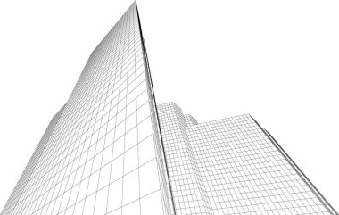 soyut mimari duvar kağıdı gökdelenler tasarım, dijital konsept arkaplan