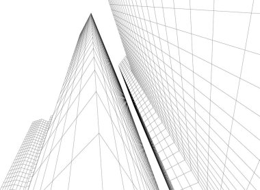 soyut mimari duvar kağıdı gökdelenler tasarım, dijital konsept arkaplan