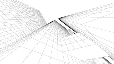 soyut mimari duvar kağıdı gökdelenler tasarım, dijital konsept arkaplan