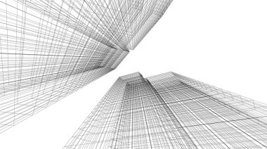 soyut mimari duvar kağıdı gökdelenler tasarım, dijital konsept arkaplan