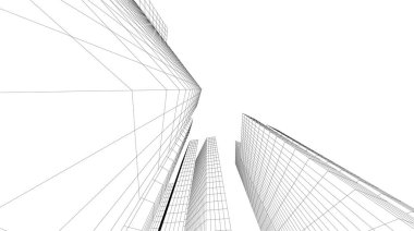 soyut mimari duvar kağıdı gökdelenler tasarım, dijital konsept arkaplan