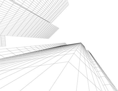 soyut mimari duvar kağıdı gökdelenler tasarım, dijital konsept arkaplan