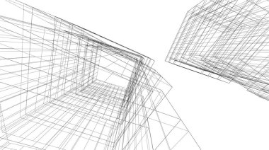 soyut mimari duvar kağıdı gökdelenler tasarım, dijital konsept arkaplan