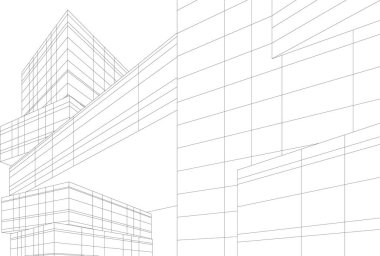 soyut mimari duvar kağıdı gökdelenler tasarım, dijital konsept arkaplan