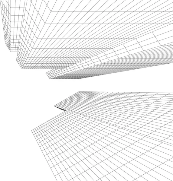 Абстрактний Архітектурний Дизайн Шпалер Хмарочосів Цифровий Концепт Фон — стоковий вектор