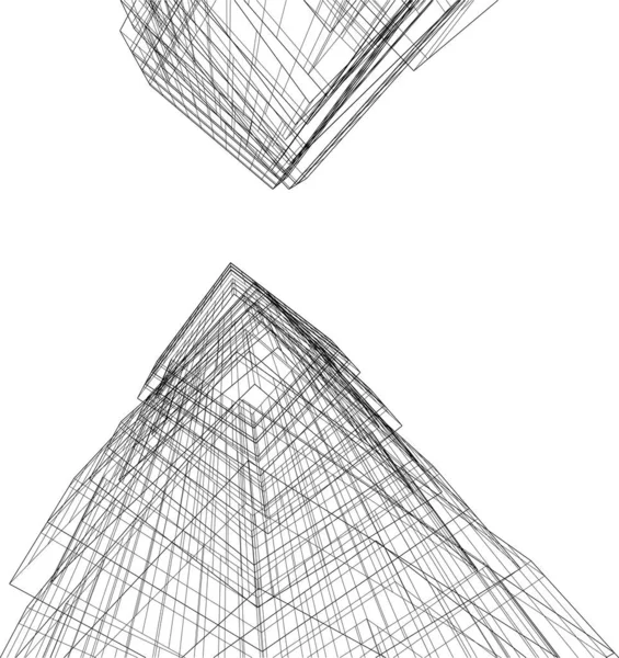 Абстрактные Архитектурные Обои Дизайн Небоскребов Цифровой Концепт Фон — стоковый вектор