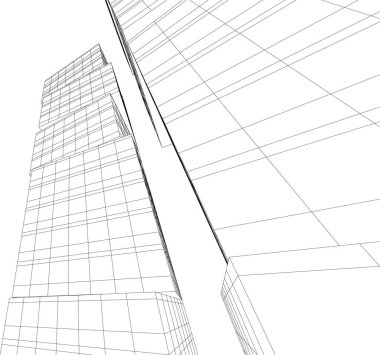 soyut mimari duvar kağıdı gökdelenler tasarım, dijital konsept arkaplan