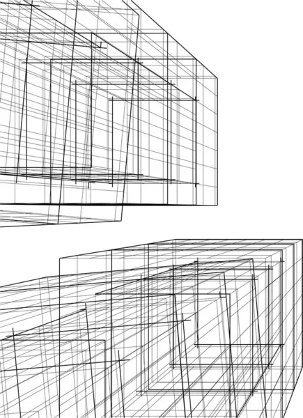 Абстрактний Архітектурний Дизайн Шпалер Хмарочосів Цифровий Концепт Фон — стоковий вектор