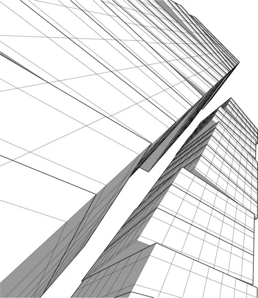 Projeto Arranha Céus Papel Parede Arquitetônico Abstrato Fundo Conceito Digital —  Vetores de Stock