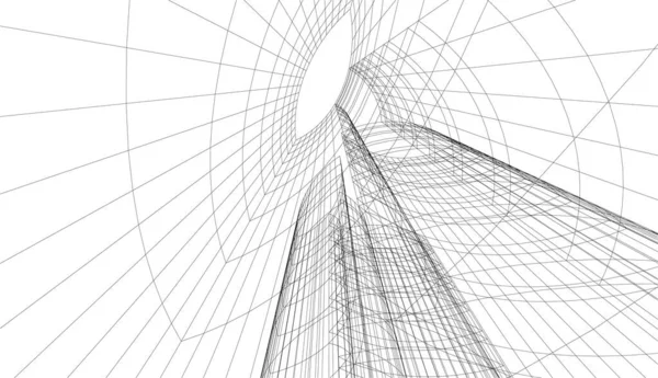 Sfondo Astratto Futuristico Design Grafico Moderno Business Disegno Grattacieli Carta — Vettoriale Stock