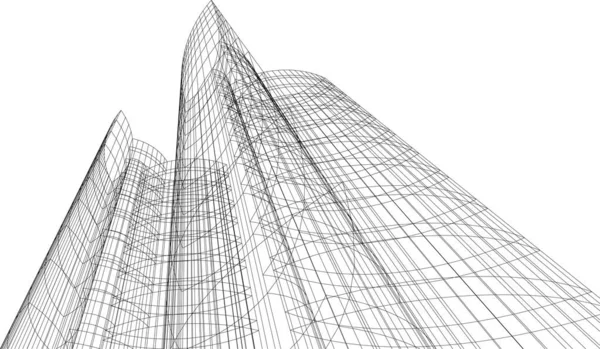 Elvont Futurisztikus Háttér Modern Grafikai Tervezés Egy Üzleti Tapéta Felhőkarcolók — Stock Vector