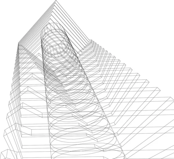 Sfondo Astratto Futuristico Design Grafico Moderno Business Disegno Grattacieli Carta — Vettoriale Stock