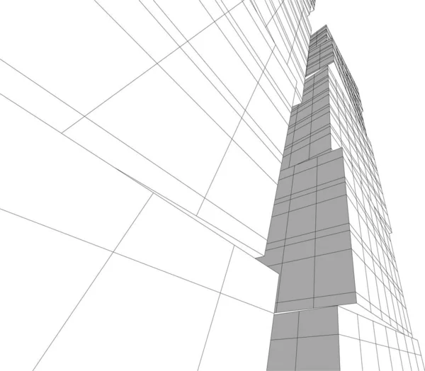 Elvont Futurisztikus Háttér Modern Grafikai Tervezés Egy Üzleti Tapéta Felhőkarcolók — Stock Vector