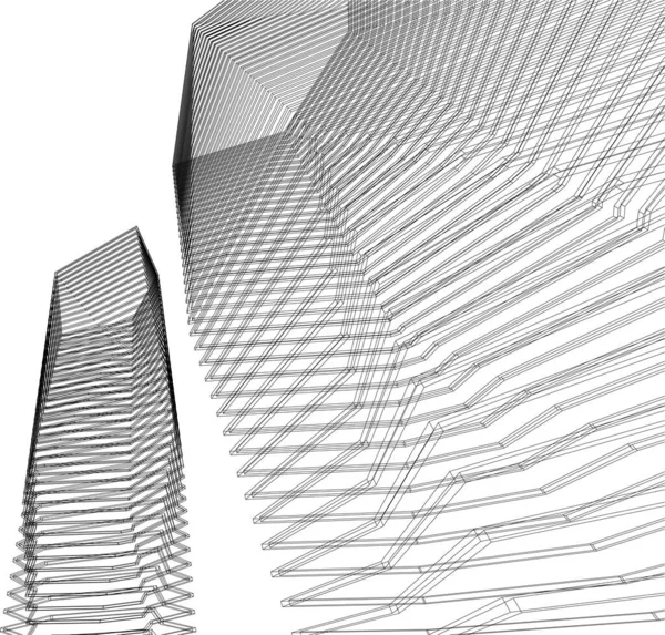 抽象的未来主义背景 现代商业平面设计 墙纸摩天大楼设计 数字概念背景 建筑墙纸摘要 — 图库矢量图片