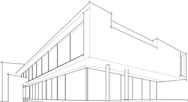 Ev yapımı mimari çizim vektörü illüstrasyonu