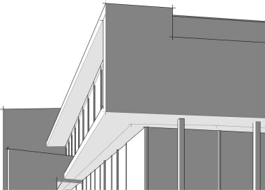 Ev yapımı mimari çizim vektörü illüstrasyonu
