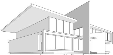 Ev yapımı mimari çizim vektörü illüstrasyonu