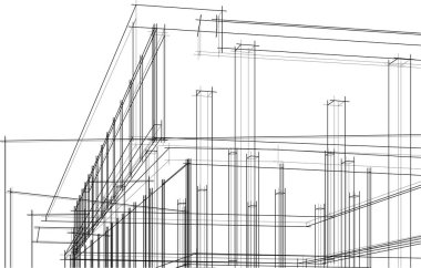 Ev yapımı mimari çizim vektörü illüstrasyonu