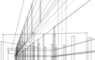 Ev yapımı mimari çizim vektörü illüstrasyonu