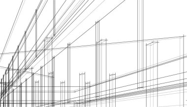 Ev yapımı mimari çizim vektörü illüstrasyonu