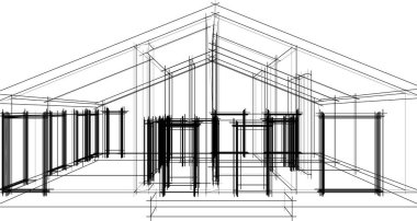 Ev yapımı mimari çizim vektörü illüstrasyonu