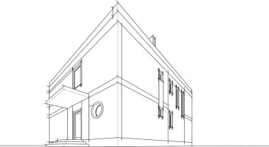 Ev yapımı mimari çizim vektörü illüstrasyonu