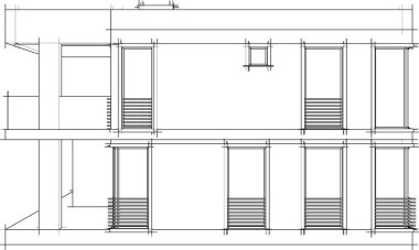 Ev yapımı mimari çizim vektörü illüstrasyonu