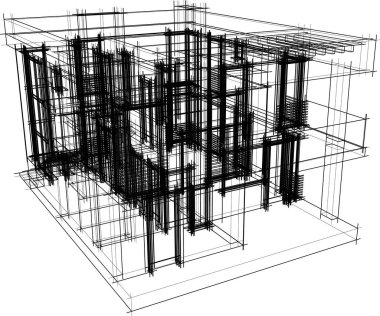 Ev yapımı mimari çizim vektörü illüstrasyonu