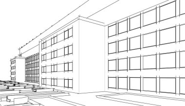 Ev yapımı mimari çizim vektörü illüstrasyonu