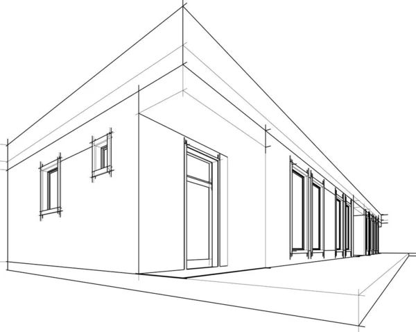 Векторная Иллюстрация Здания Дома — стоковый вектор
