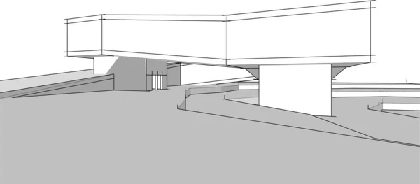 Σπίτι Κτίριο Αρχιτεκτονική Σχέδιο Διάνυσμα Εικονογράφηση — Διανυσματικό Αρχείο