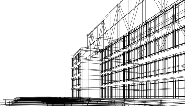 Dom Budowa Architektoniczny Rysunek Wektor Ilustracja — Wektor stockowy
