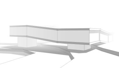 Binanın mimari 3d çizim çizim ev