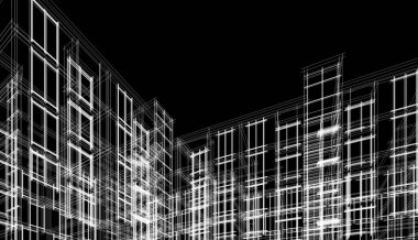 Binanın mimari 3d çizim çizim ev