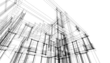 Binanın mimari 3d çizim çizim ev