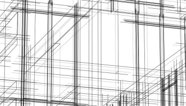 Ev yapımı mimari çizim vektörü illüstrasyonu