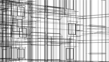 Ev yapımı mimari çizim vektörü illüstrasyonu