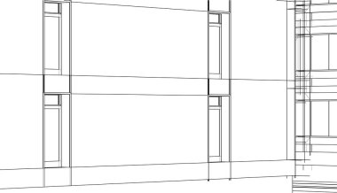 Ev yapımı mimari çizim vektörü illüstrasyonu