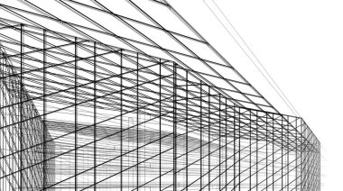 Binanın mimari 3d çizim çizim ev