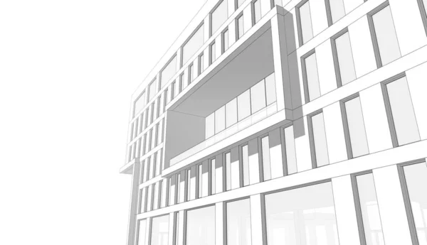 Трехмерная Иллюстрация Здания Торгового Центра — стоковое фото