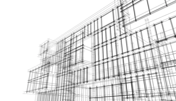 Winkelcentrum Gebouw Architectonische Tekening Illustratie — Stockfoto